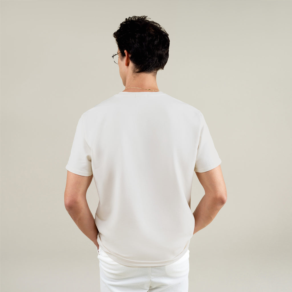 Tags:(6'1" - 165 lbs|Large)  Custom t-shirt tee model Jessey in Bone