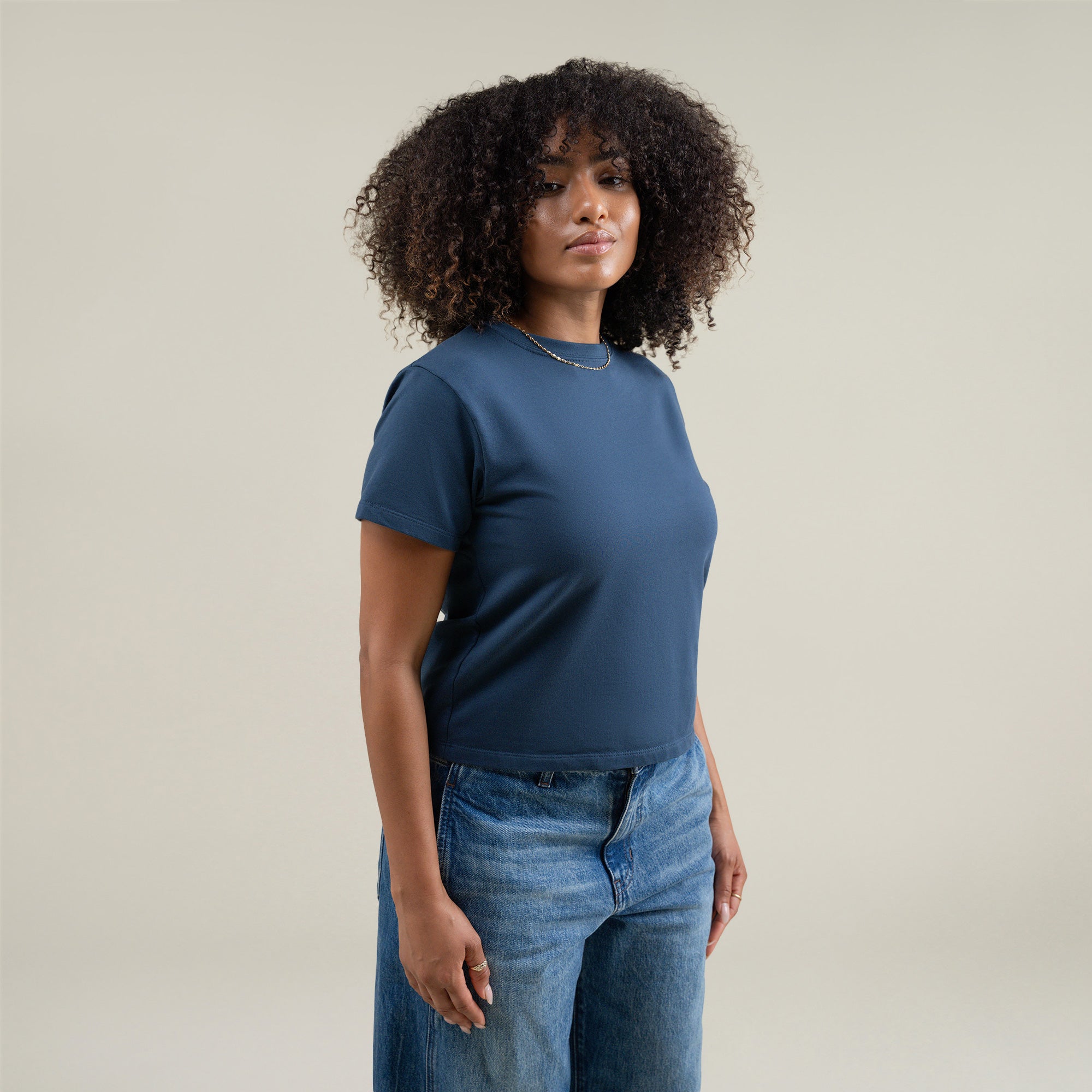 Tags:(Medium) Custom t-shirt tee model Melissa in Deep Sea
