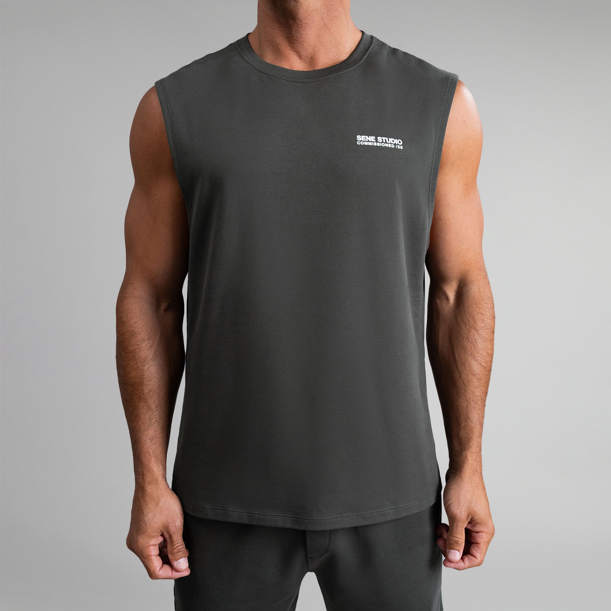 Tags:(6'0" - 180 lbs|Large) custom t-shirt tee model Tyler in Smoke