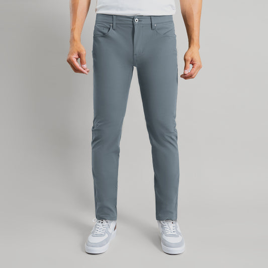 custom tech performance stretch pants model Tim in Shale