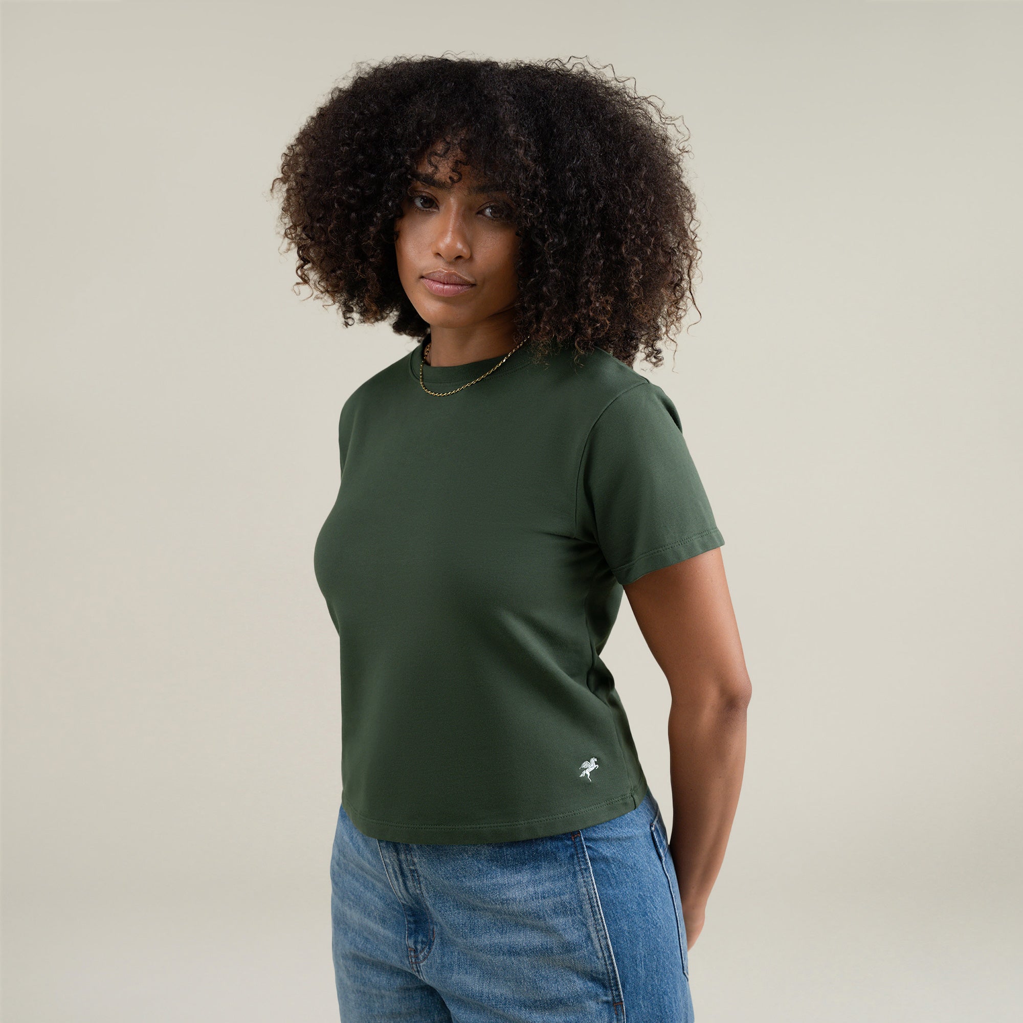 Tags:(Medium) Custom t-shirt tee model Melissa in Moss