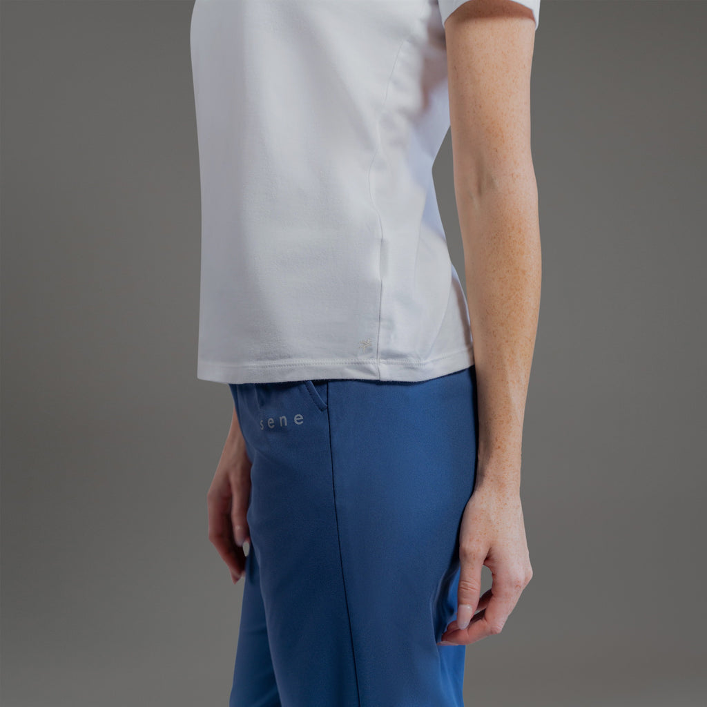 women's custom v-neck model Kelsey in White