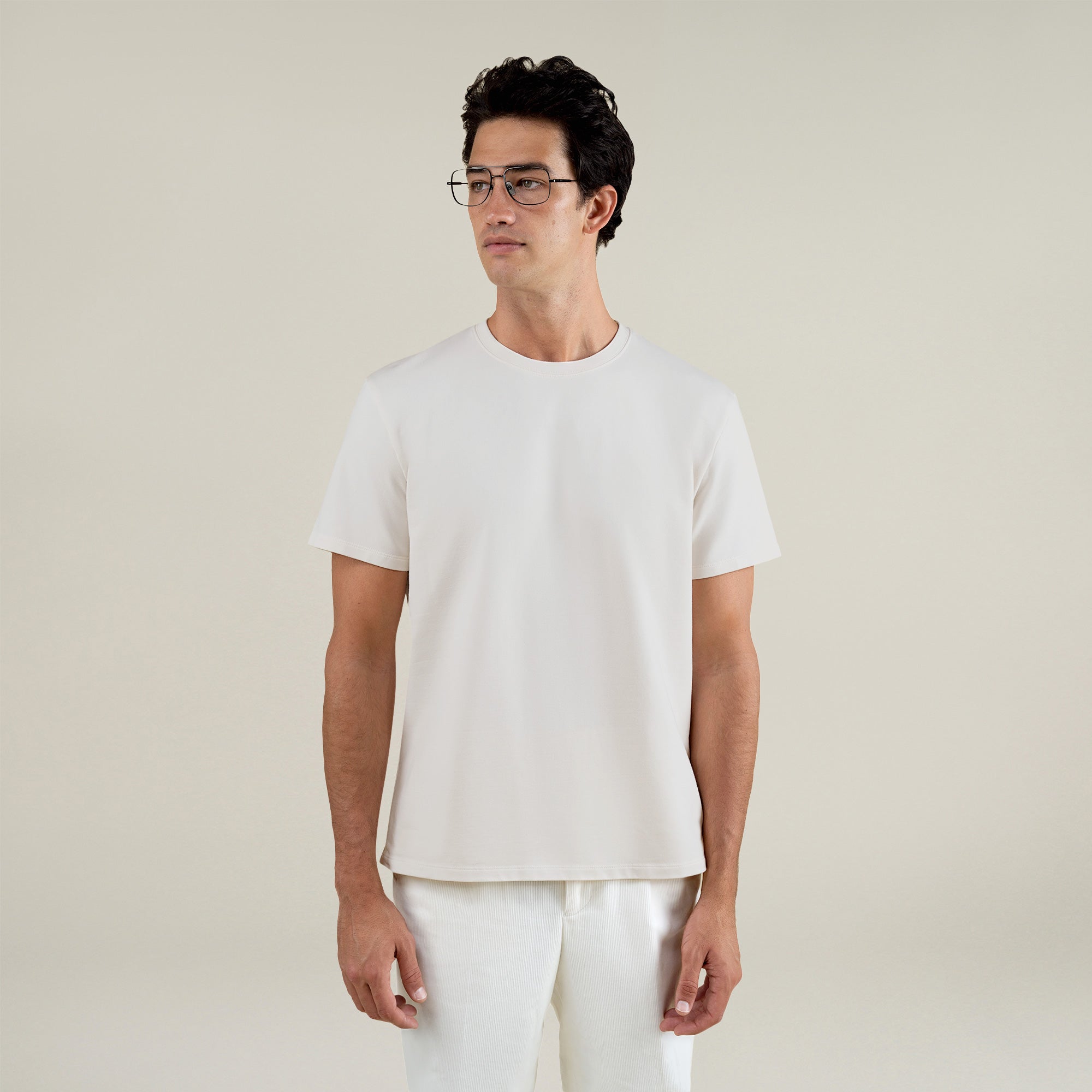 Tags:(6'1" - 165 lbs|Large) Custom t-shirt tee model Jessey in Bone