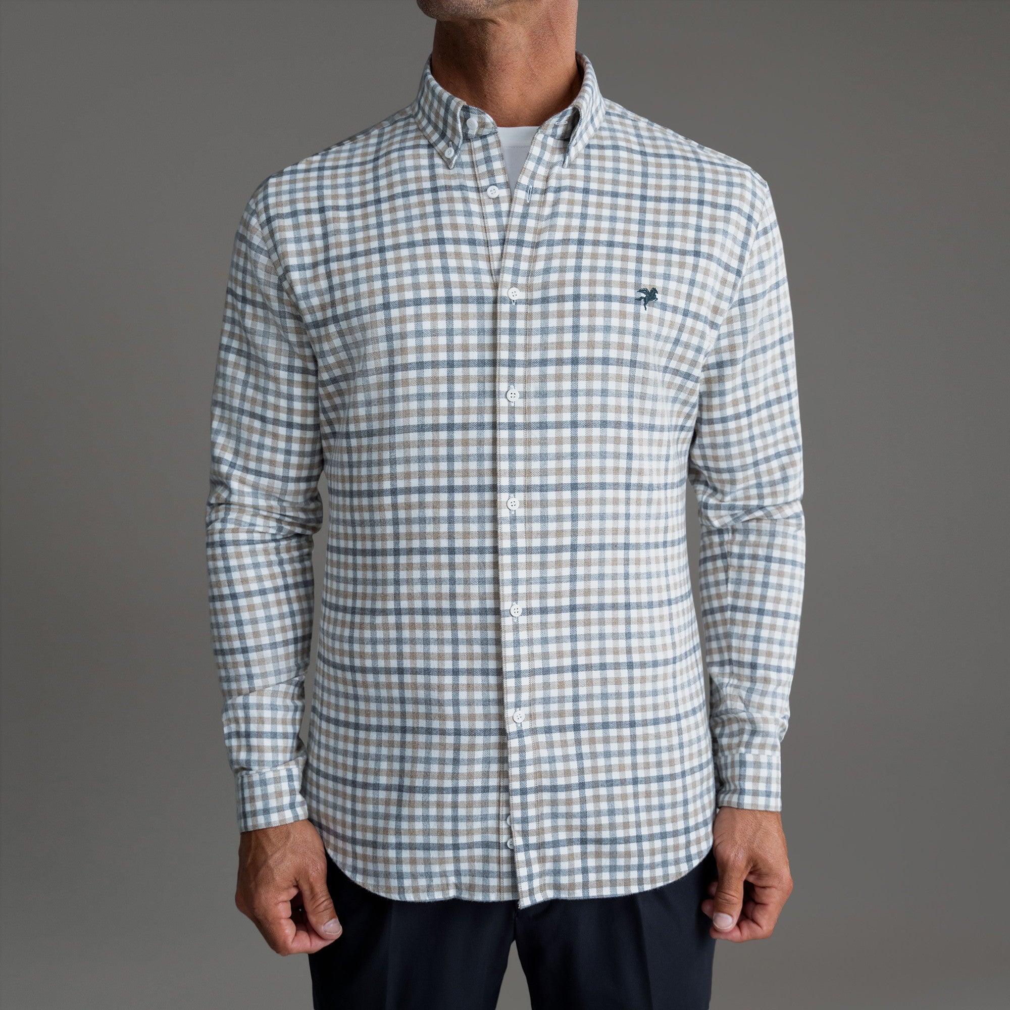 Custom Bespoke Tailored Flannel Shirt model Tyler in Sonoma Plaid