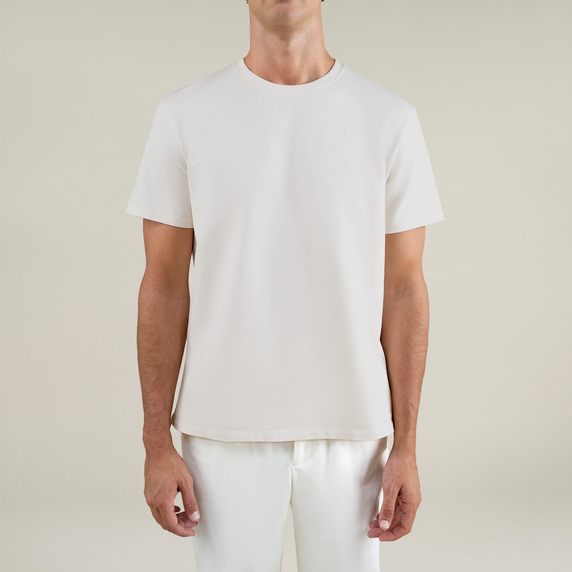 Tags:(6'1" - 165 lbs|Large) Custom t-shirt tee model Jessey in Bone