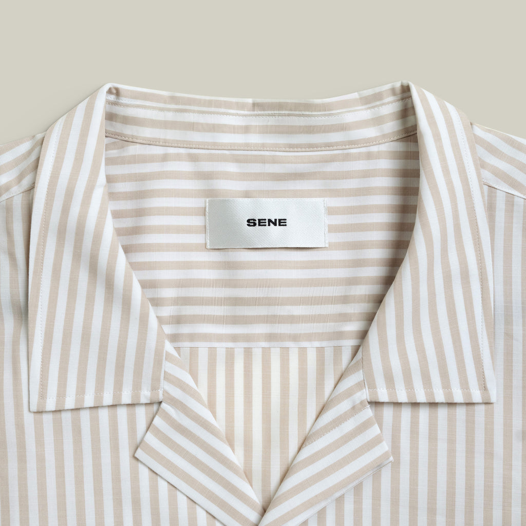 Bamboo Camp Shirt model Tyler in Monterey Stripe