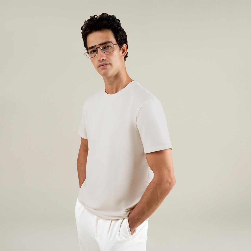 Tags:(6'1" - 165 lbs|Large) Custom t-shirt tee model Jessey in Bone