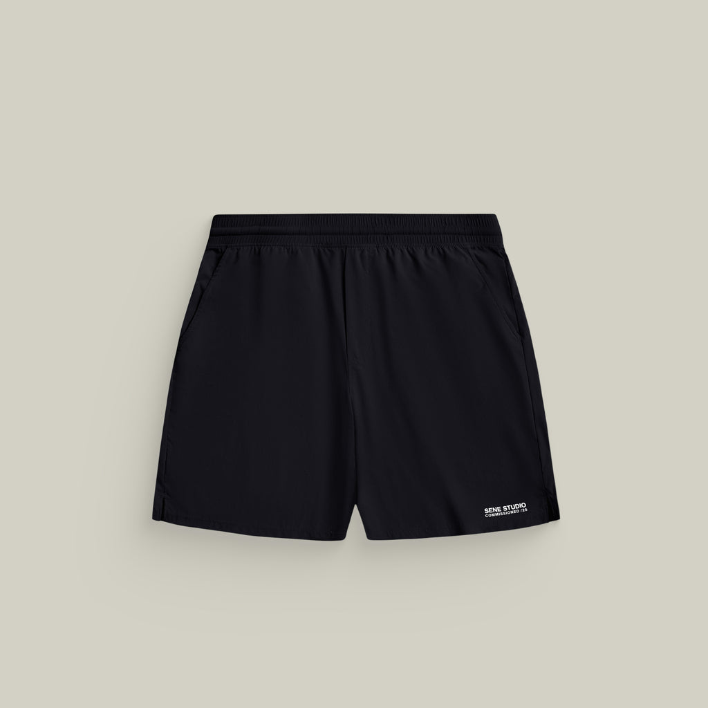 Tags:(Large | 6’2 - 180) Ultralight Nylon Flex Shorts model Kive in Black