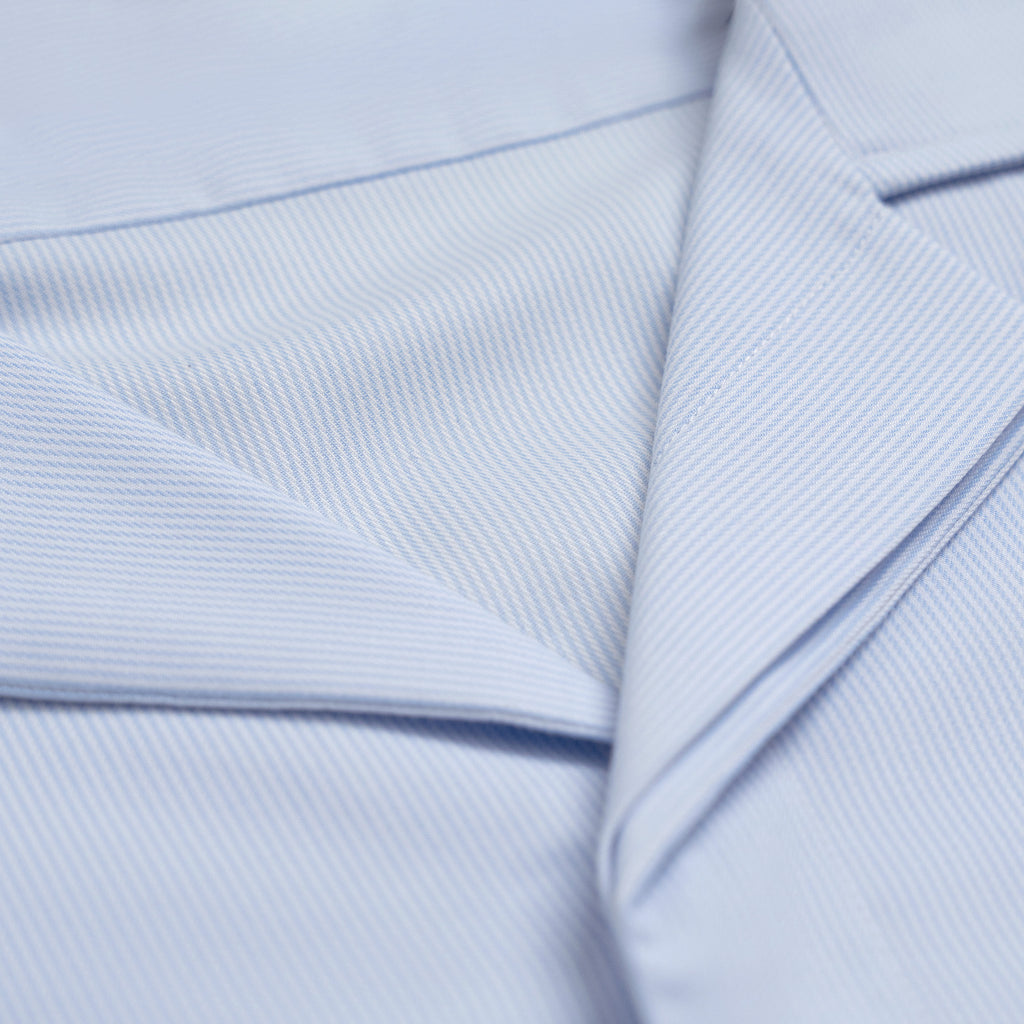Bamboo Camp Shirt model Tyler in Pacific Mini Stripe