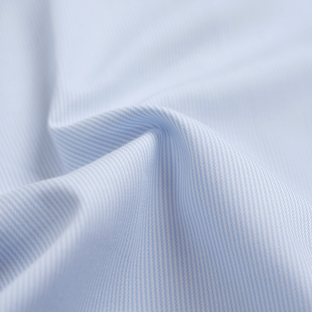 Bamboo Camp Shirt model Tyler in Pacific Mini Stripe