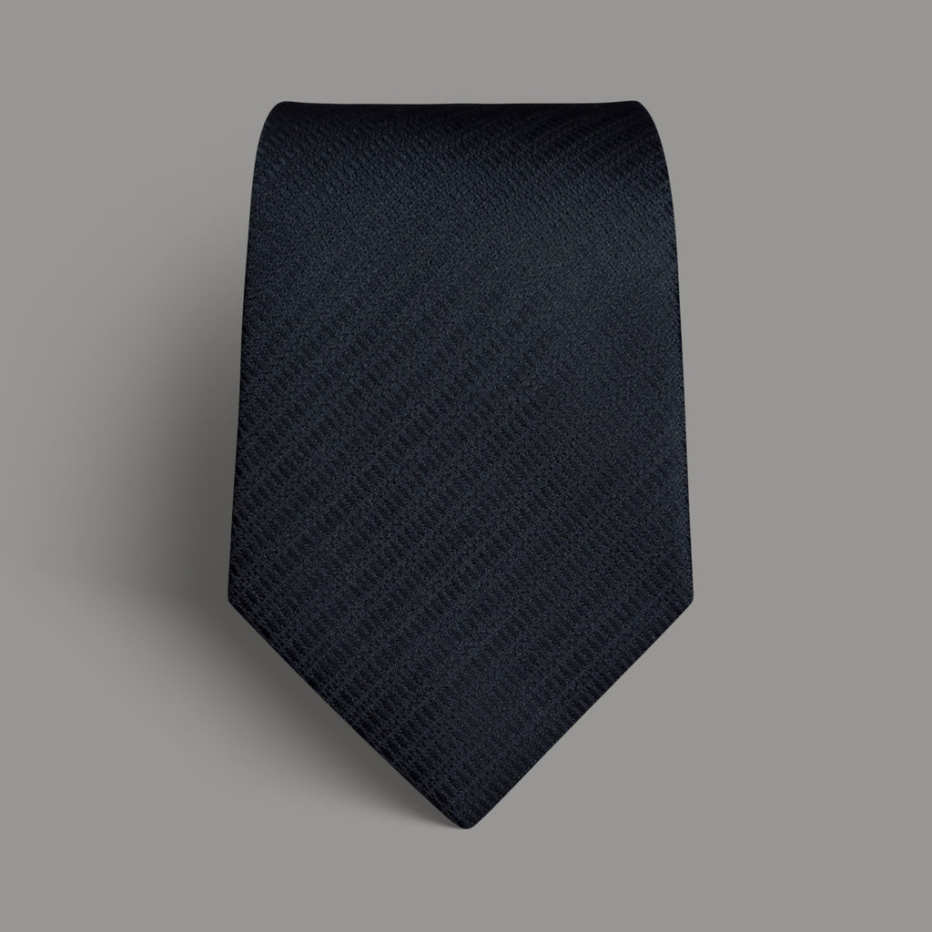 mens custom silk tie model Tyler in Black Textured