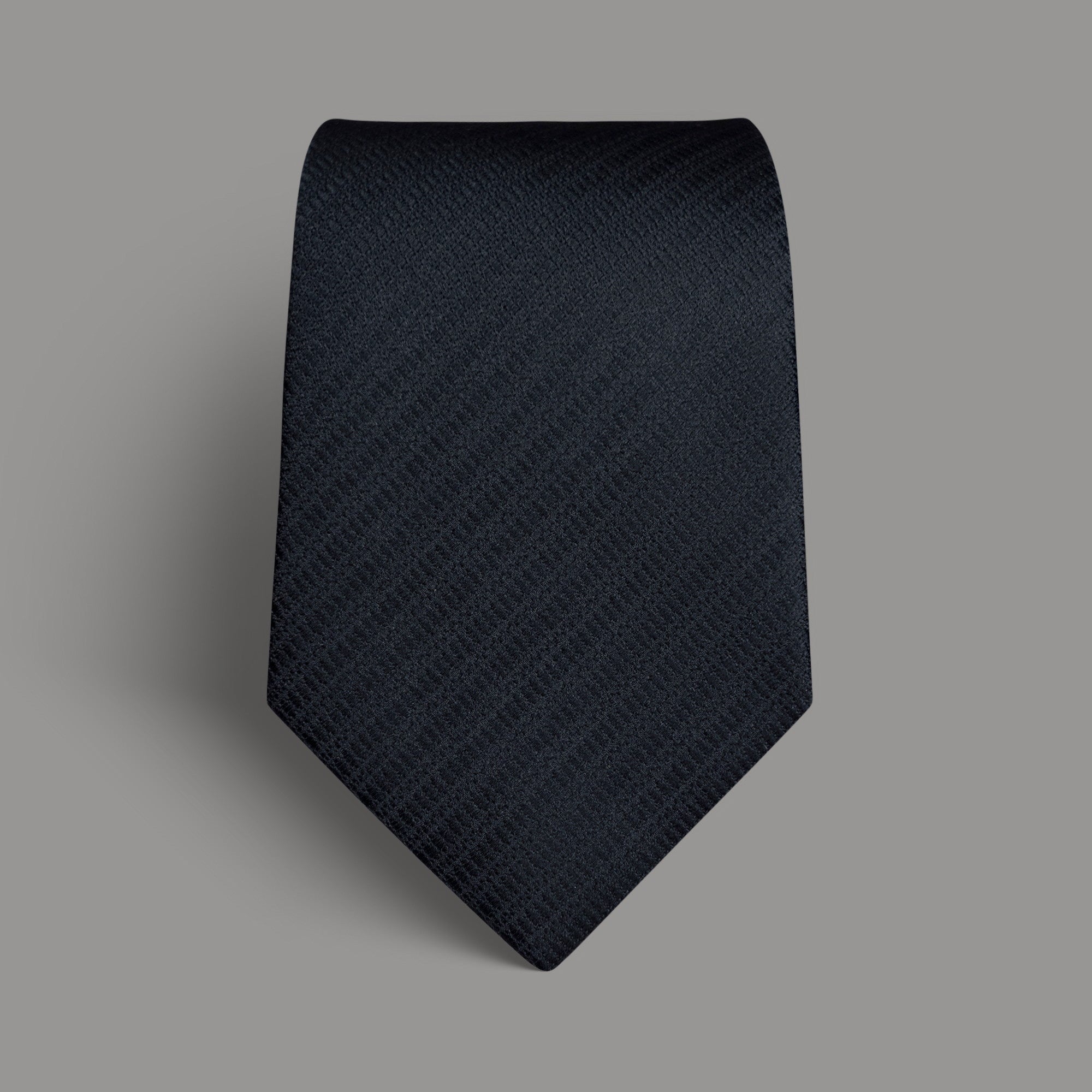 mens custom silk tie model Tyler in Black Textured