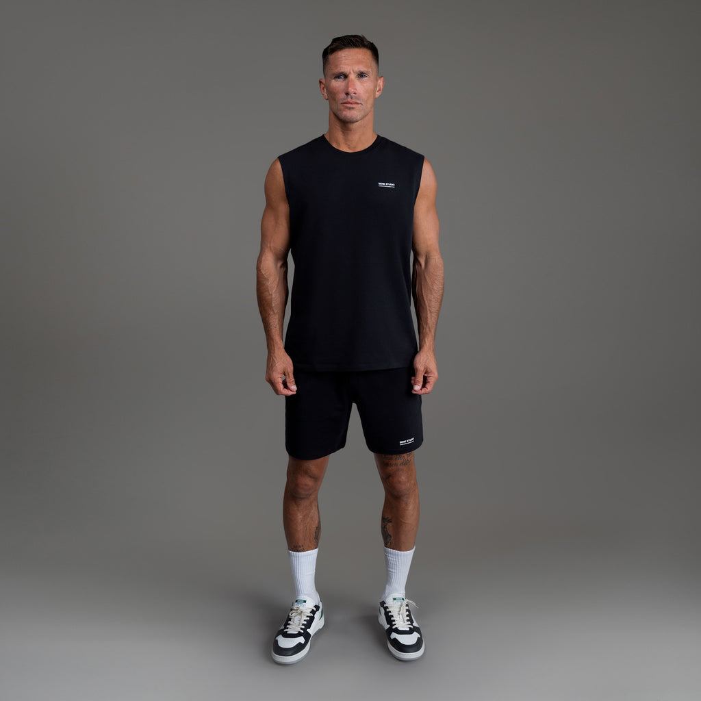 Tags:(6'0"|180 lbs) custom t-shirt tee model Tyler in Black