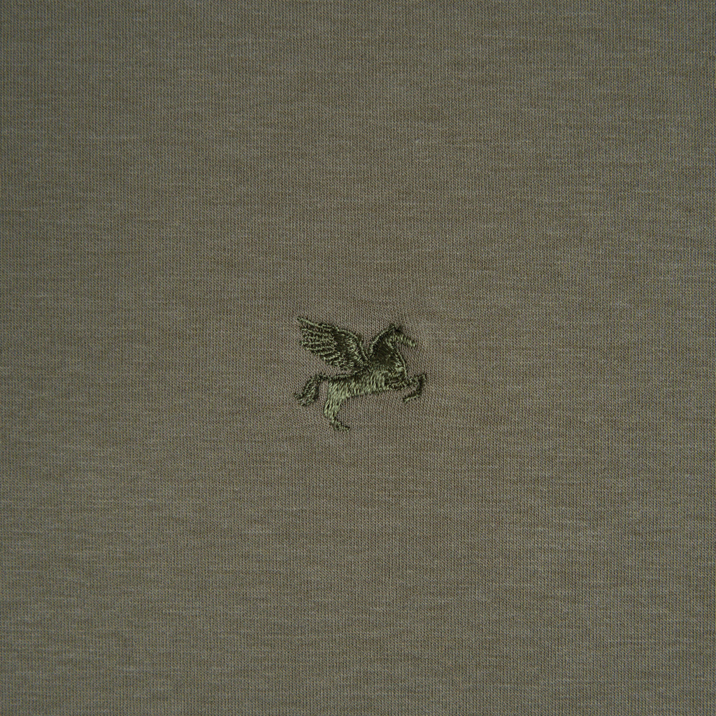 Mulberry Emblem Crew T-Shirt model Matteo in Olive