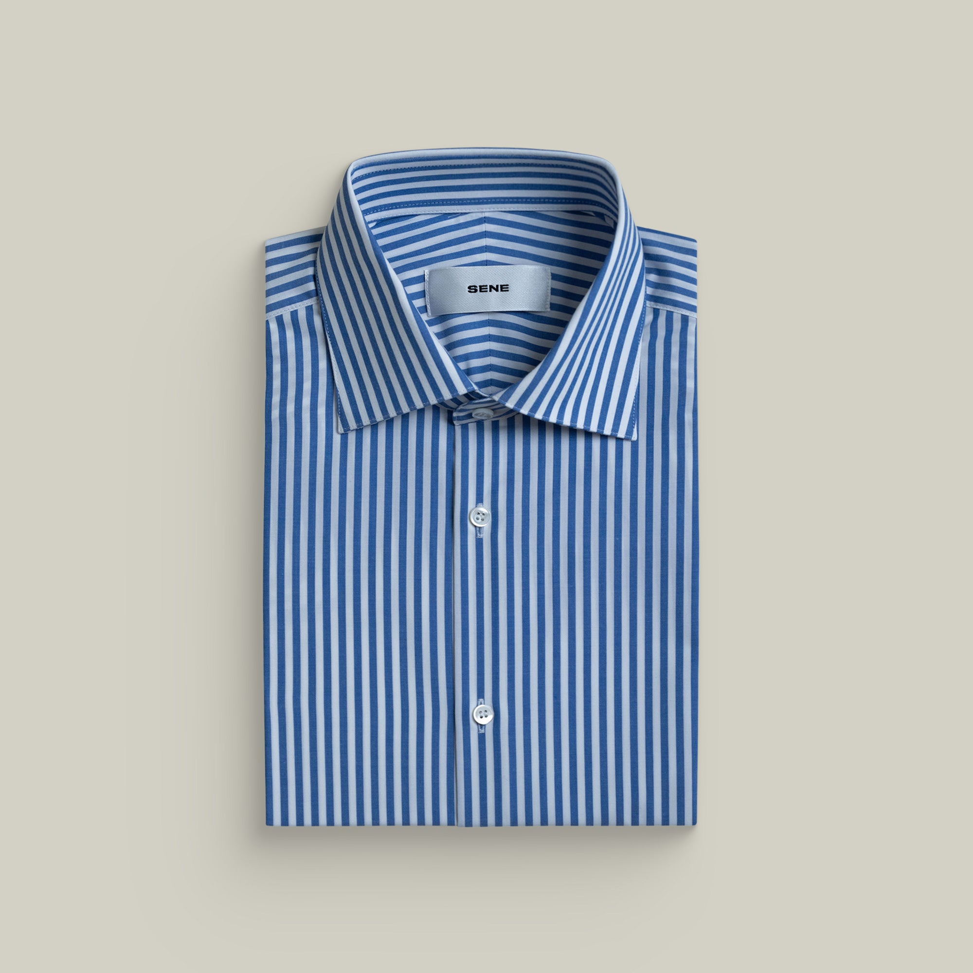 Tags:(6’2" - 180 lbs|Large) Custom shirt tee model Kive in Azure Bengal Stripe