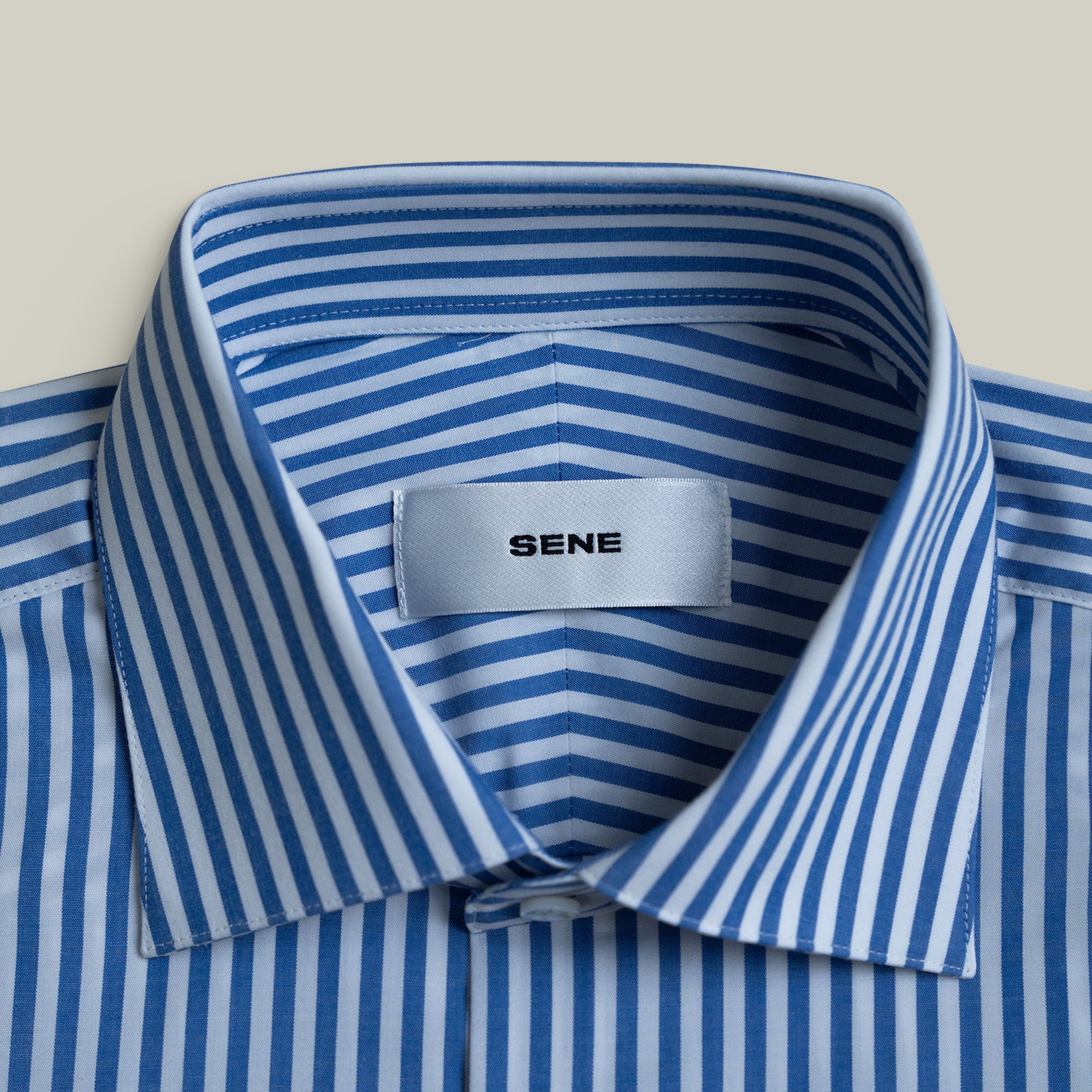 Tags:(6’2" - 180 lbs|Large) Custom shirt tee model Kive in Azure Bengal Stripe