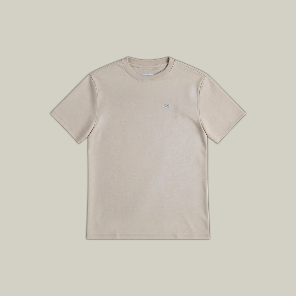 Mulberry Emblem Crew T-Shirt model Matteo in Beige