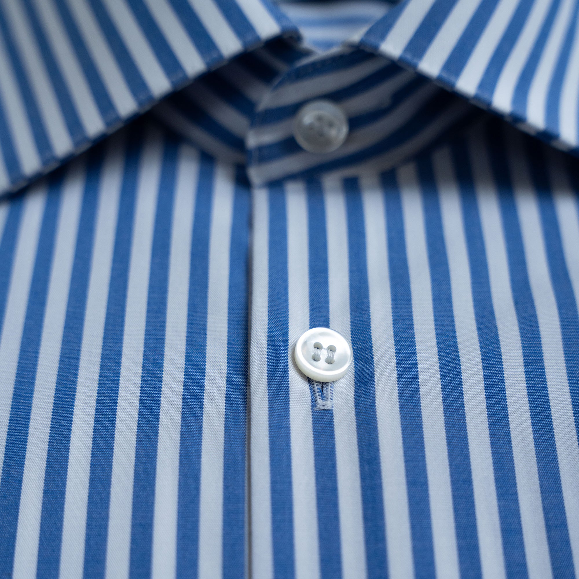 Tags:(6’2" - 180 lbs|Large) Custom shirt tee model Kive in Azure Bengal Stripe