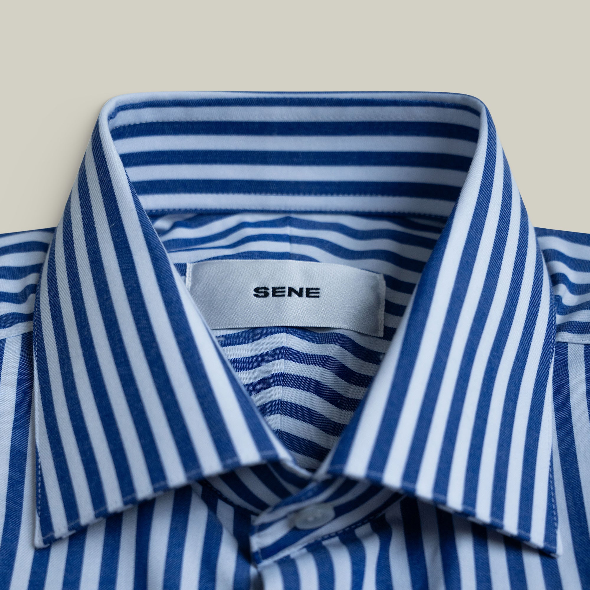 Tags:(6’2" - 180 lbs|Large) Custom shirt tee model Kive in Navy Bengal Stripe