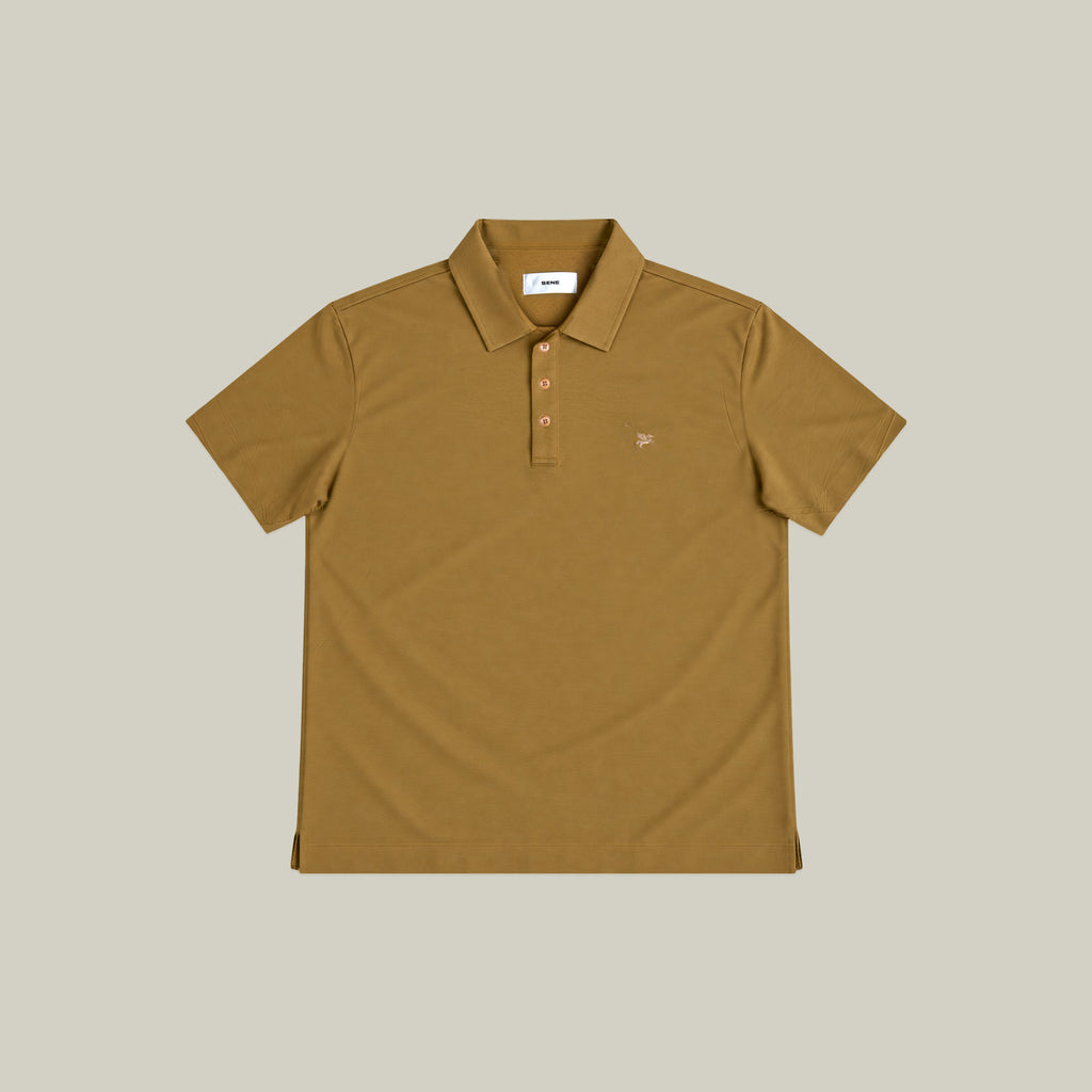 Stretch Pique Polo model Matteo in Cognac