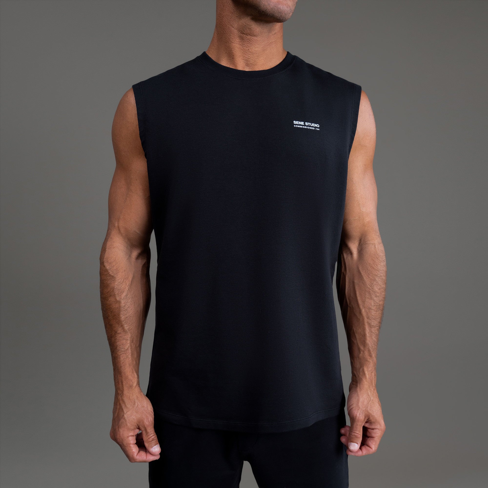 shade commissioned tank top model Tyler in Mixed