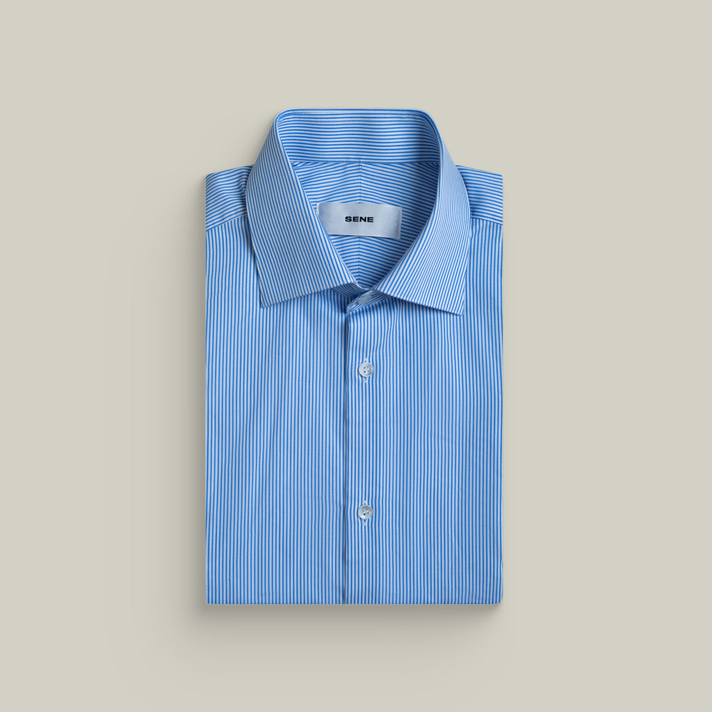 Tags:(6’2" - 180 lbs|Large) Custom shirt tee model Kive in Sky Blue Stripe