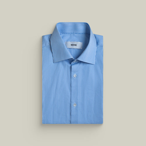 Tags:(6’2" - 180 lbs|Large) Custom shirt tee model Kive in Sky Blue Stripe