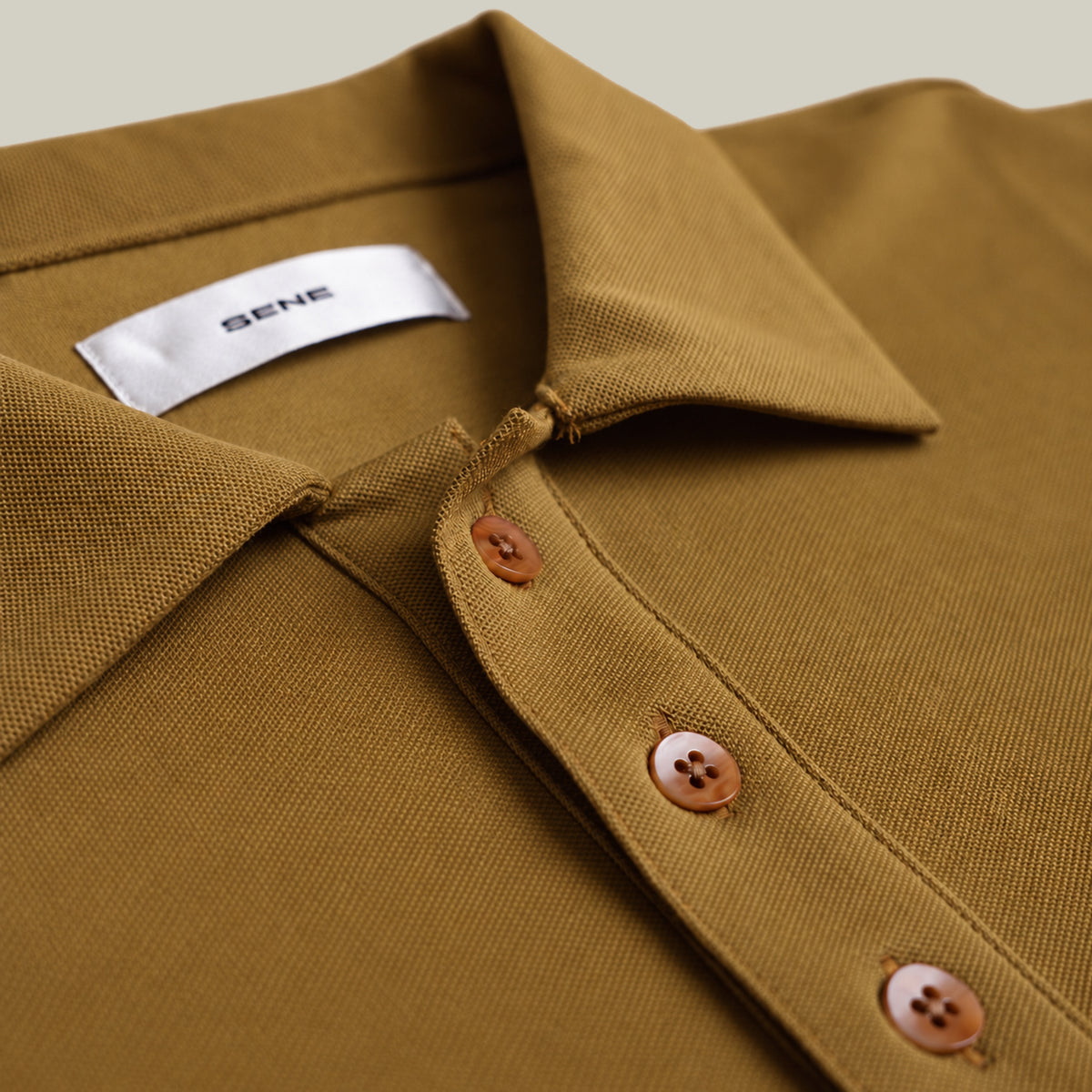 Stretch Pique Polo model Matteo in Cognac