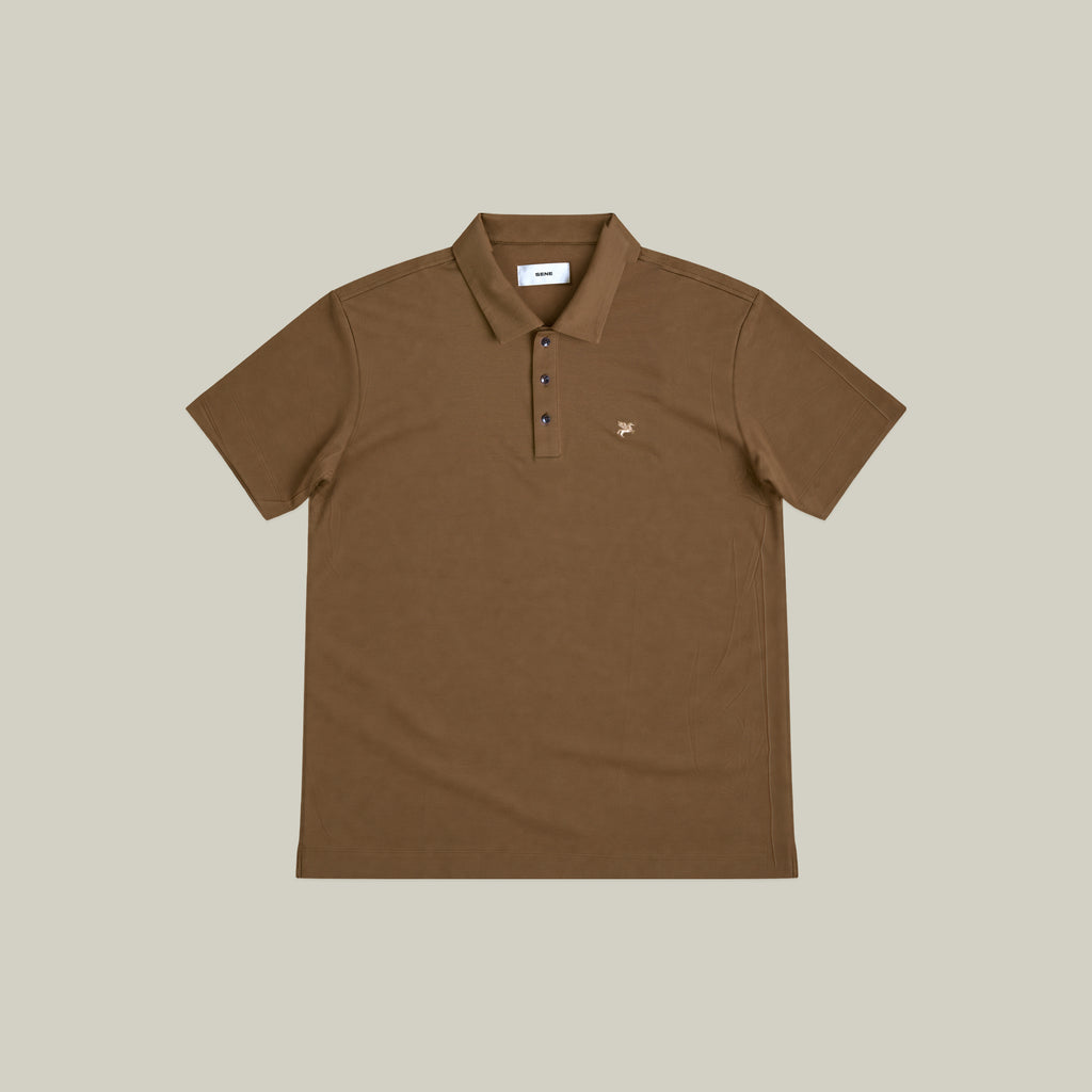 Stretch Pique Polo model Matteo in Driftwood