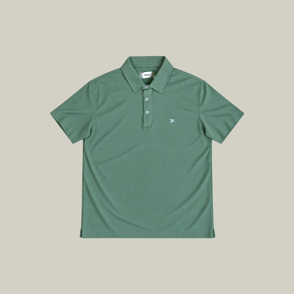Stretch Pique Polo model Matteo in Sea Glass