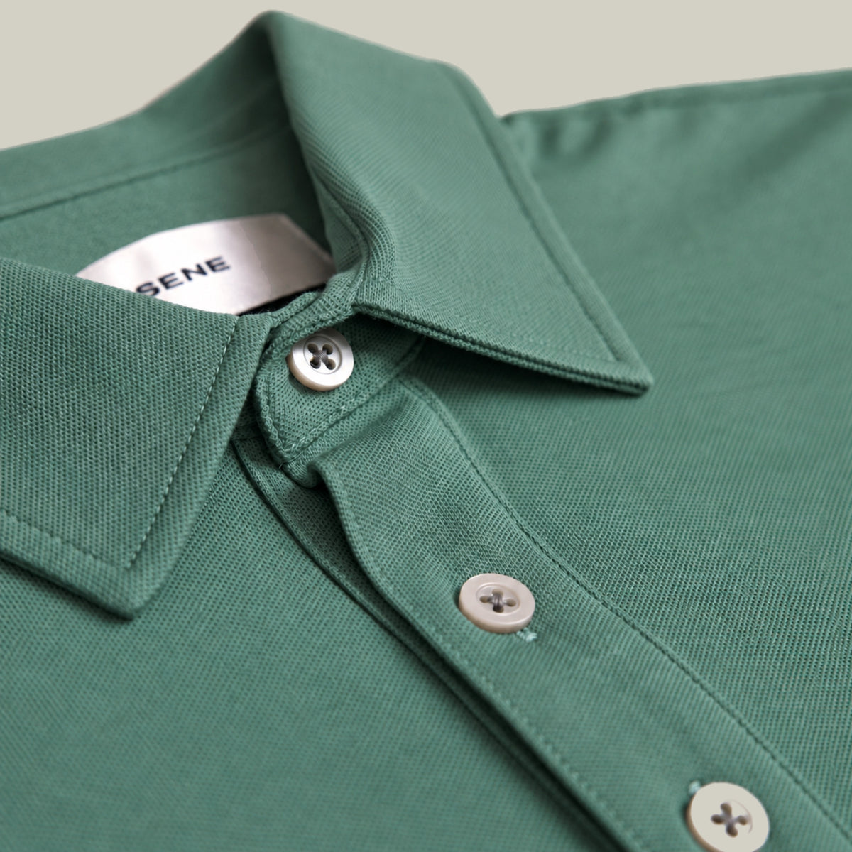 Stretch Pique Polo model Matteo in Sea Glass