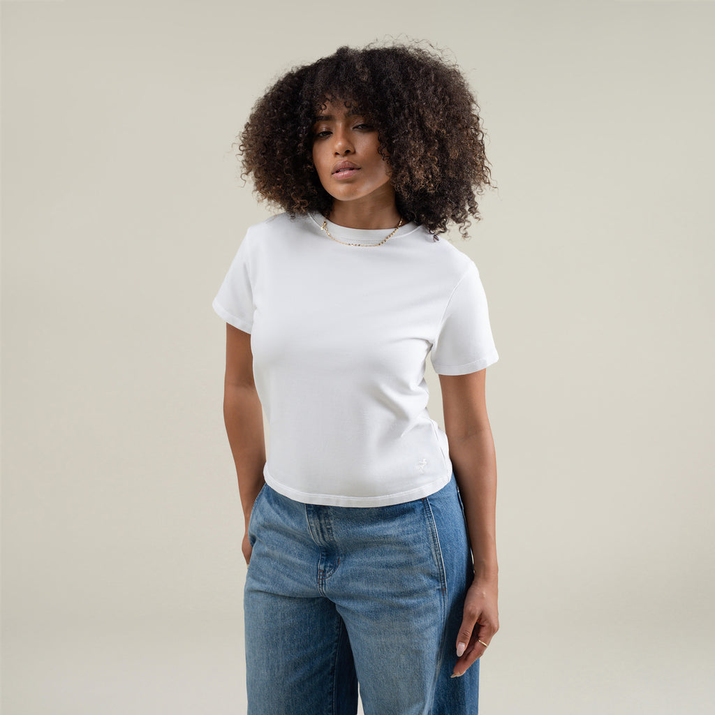 Tags:(Medium) Custom t-shirt tee model Melissa in White