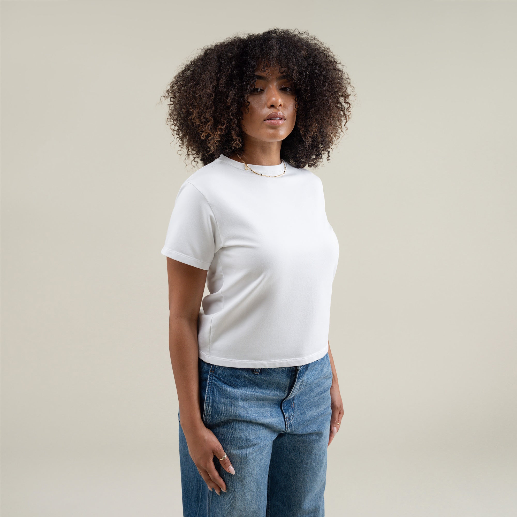 Tags:(Medium) Custom t-shirt tee model Melissa in White