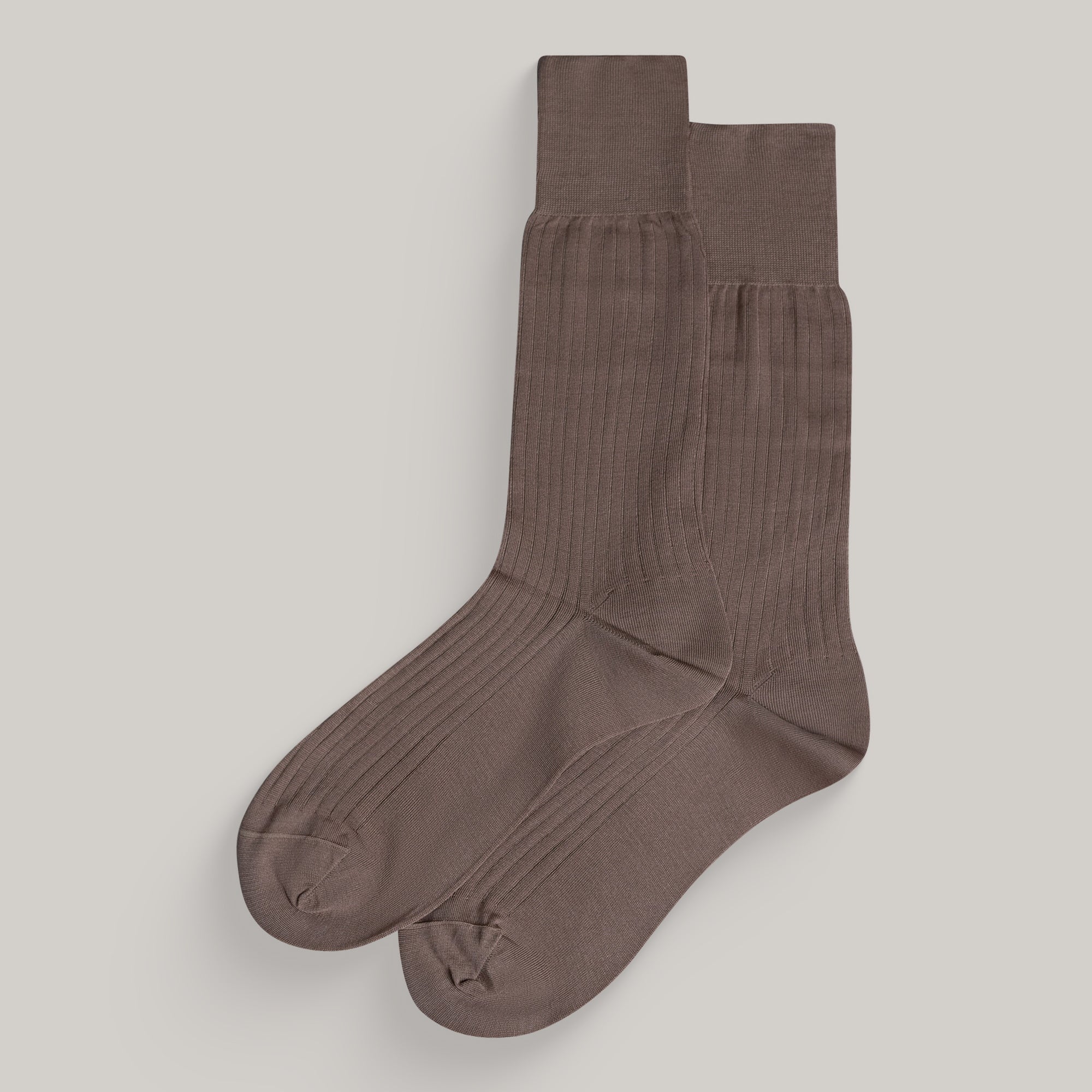 Sene Socks model flatlay in Tan