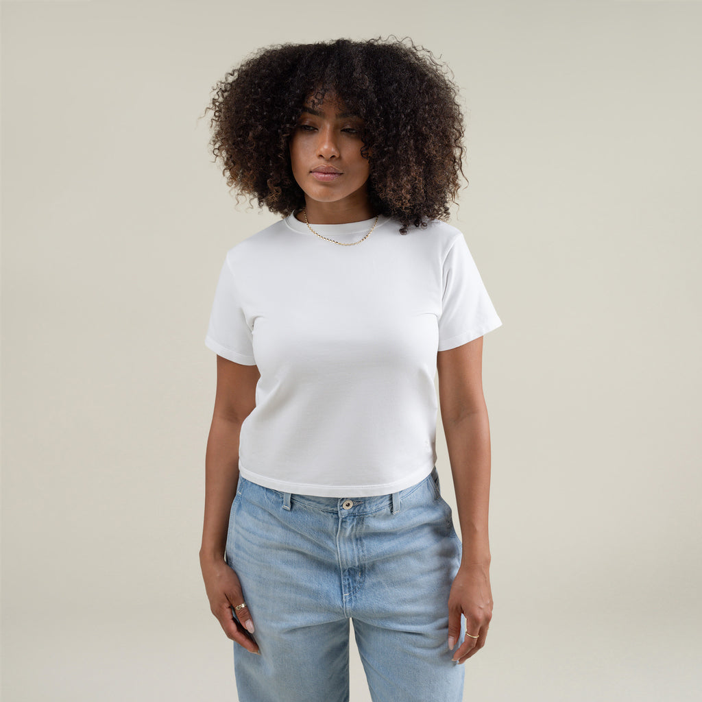 Tags:(Small) Custom t-shirt tee model Melissa in White