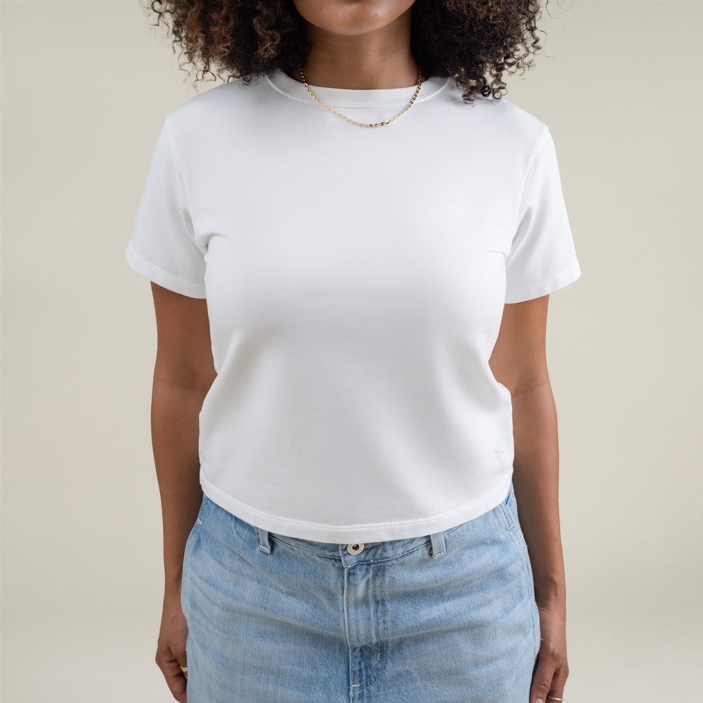 Tags:(Small) Custom t-shirt tee model Melissa in White