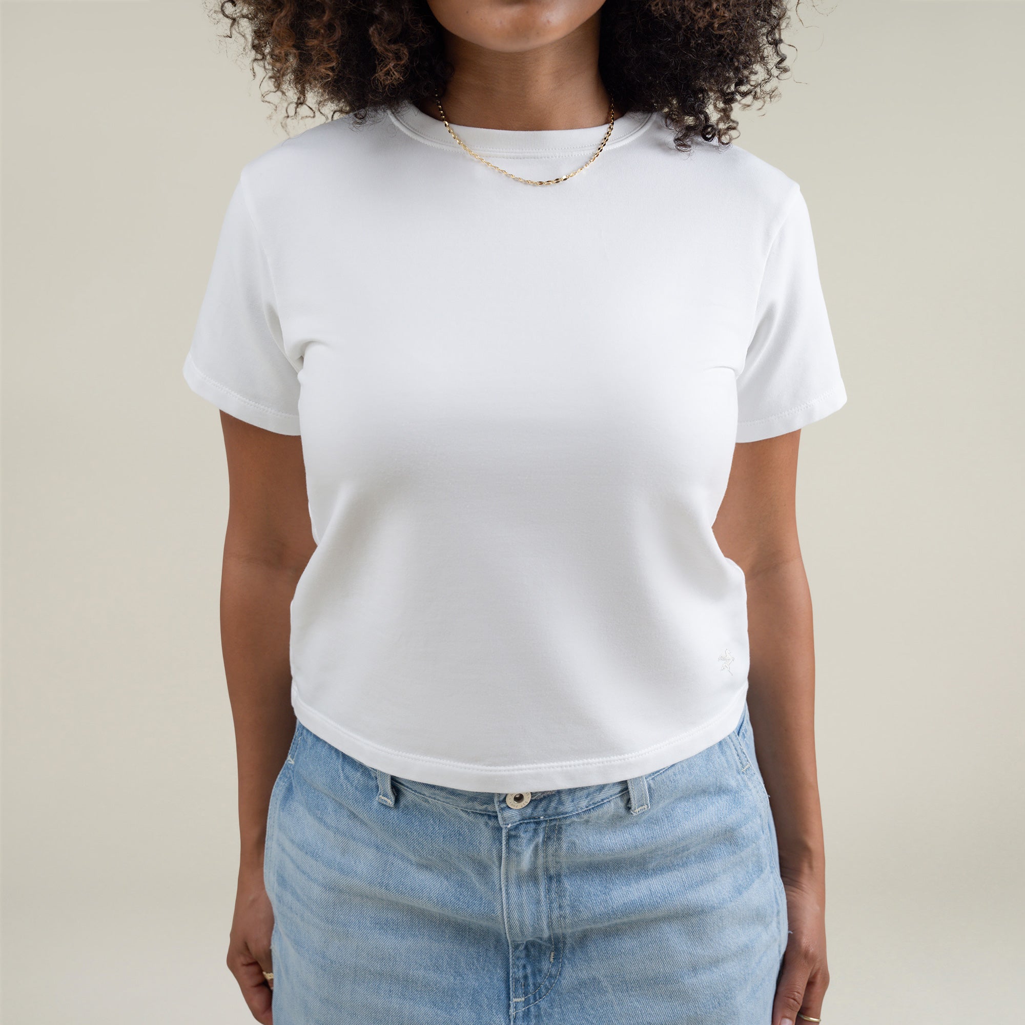 Tags:(Small) Custom t-shirt tee model Melissa in White