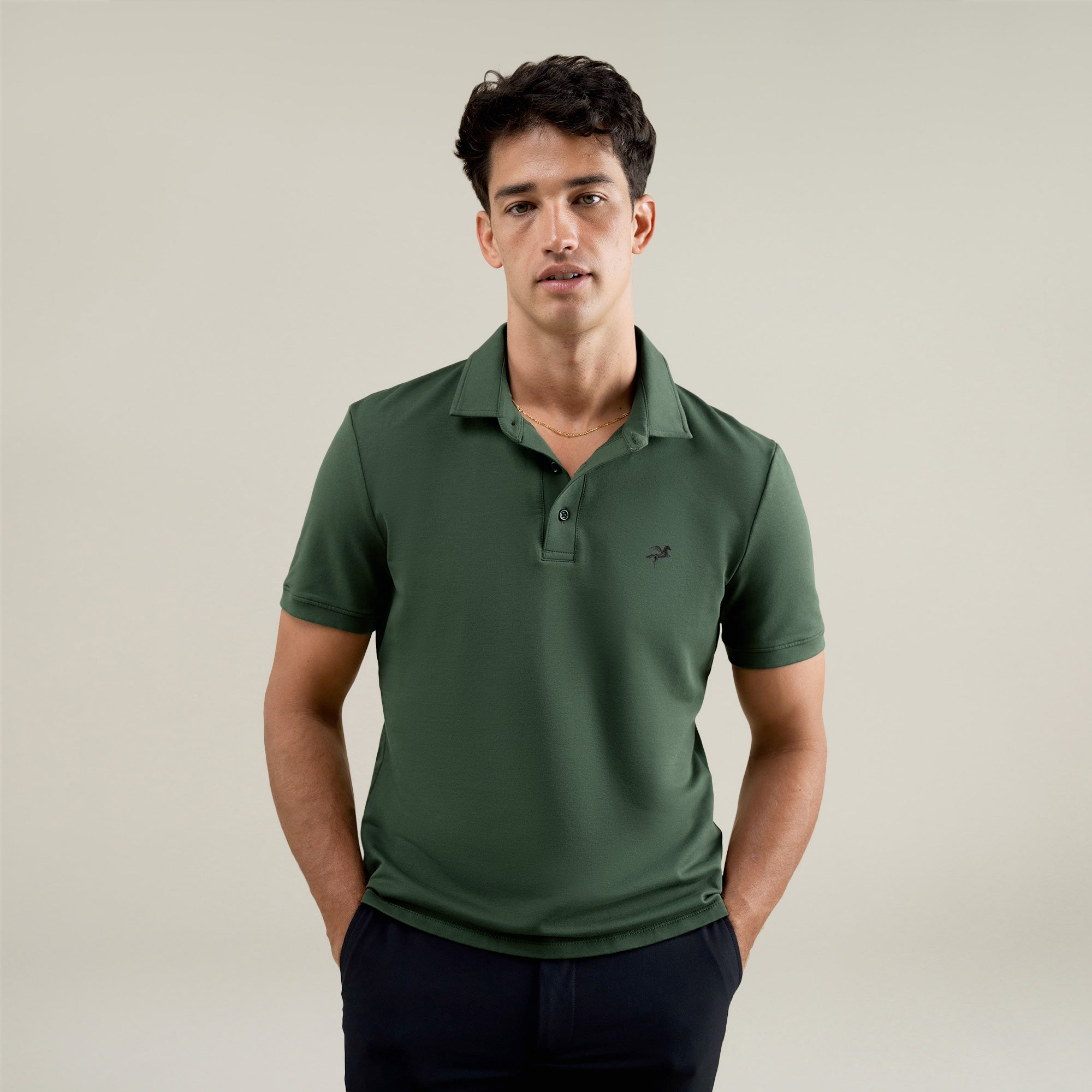 moss polo shirt Cumulus Emblem Polo