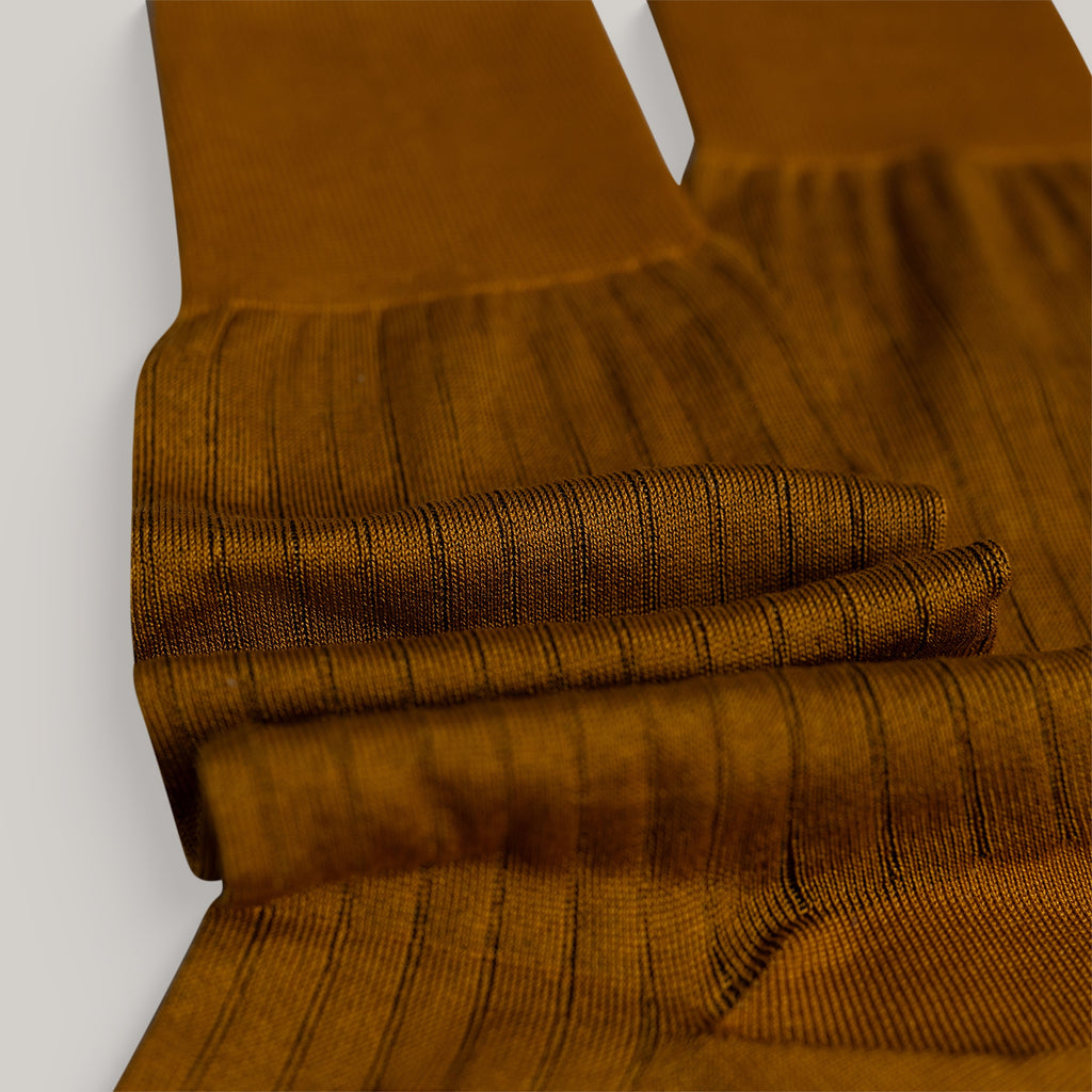 Sene Socks model flatlay in Burnt Orange