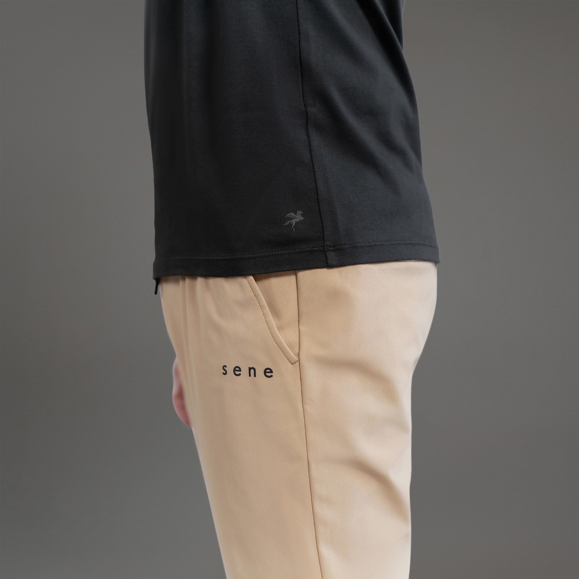 Tags:(Tailored|Standard) custom crew neck t-shirt los angeles model John in Black