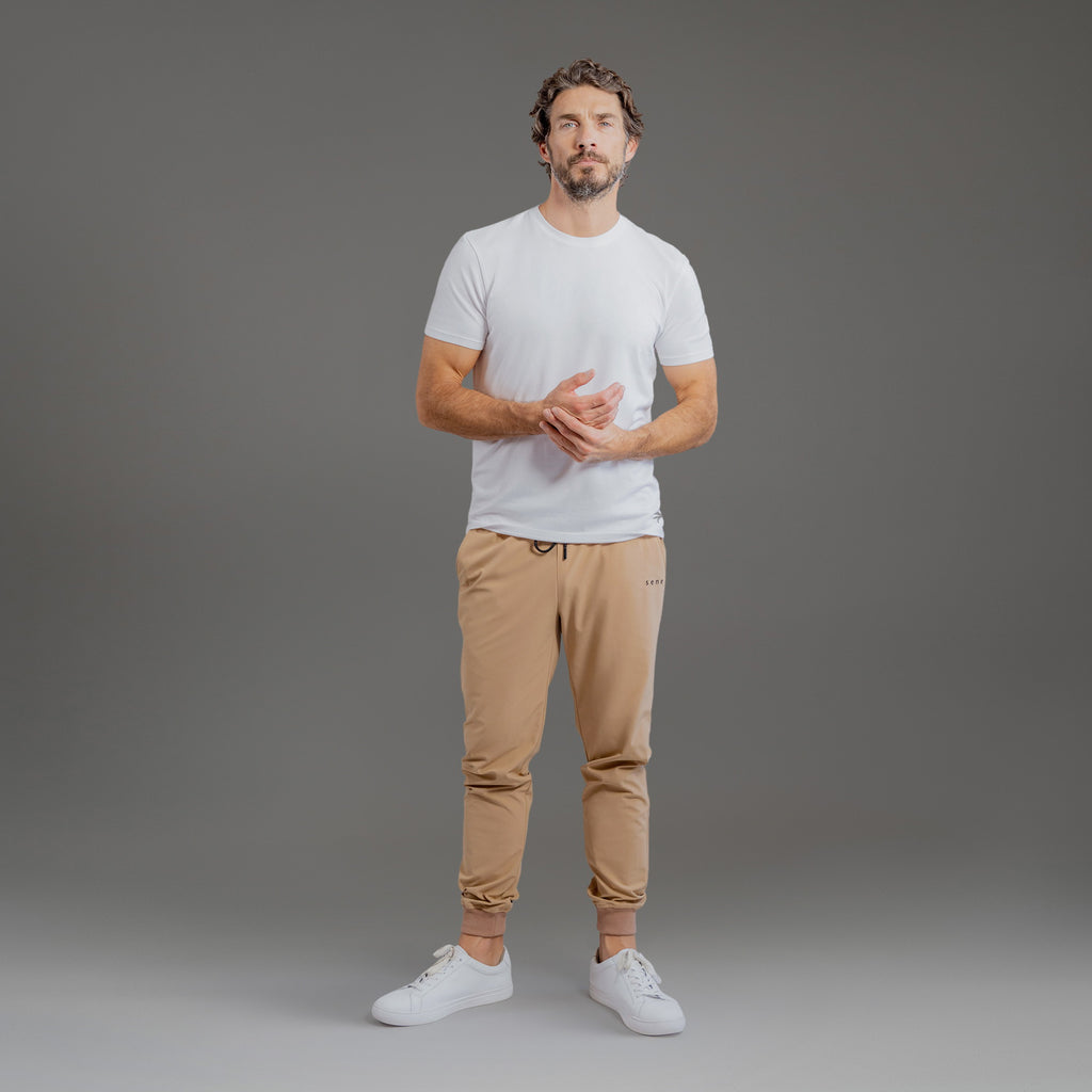 Tags:(Tailored|Standard) custom crew neck t-shirt los angeles model John in White