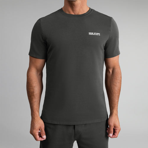 Tags:(6'0"|180 lbs) custom t-shirt tee model Tyler in Smoke