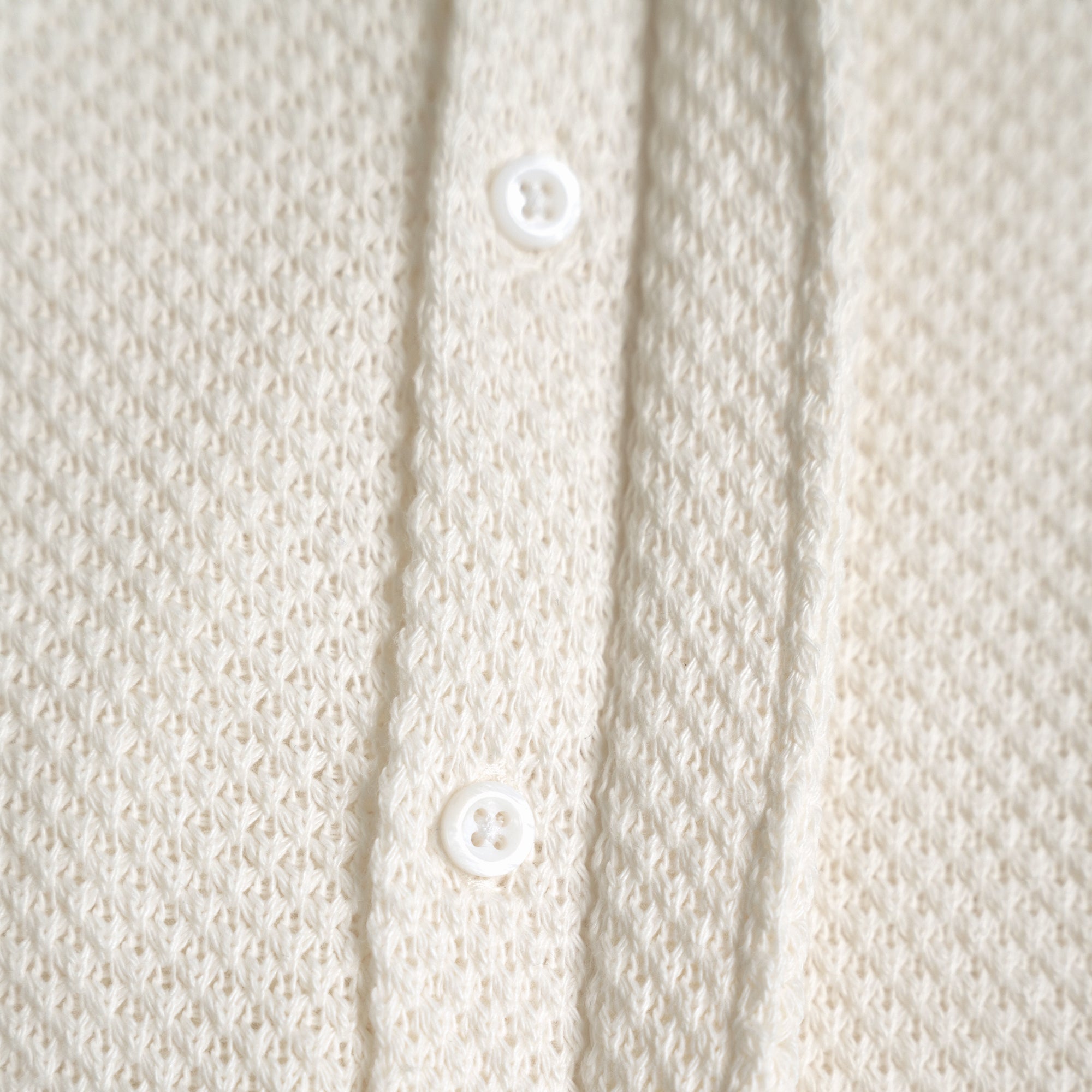 Tags:(6'0" - 180 lbs|Medium) Custom Knit Camp Shirt model Tyler in Cream