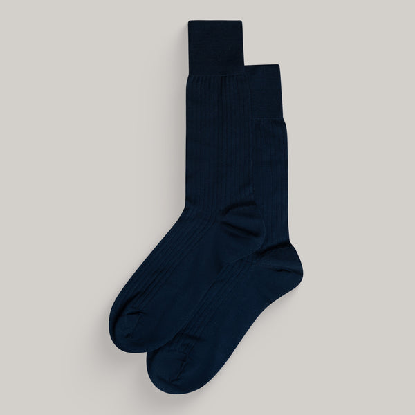Sene Socks model flatlay in Navy