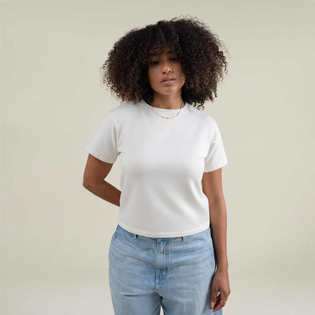 Tags:(Small) Custom t-shirt tee model Melissa in Bone