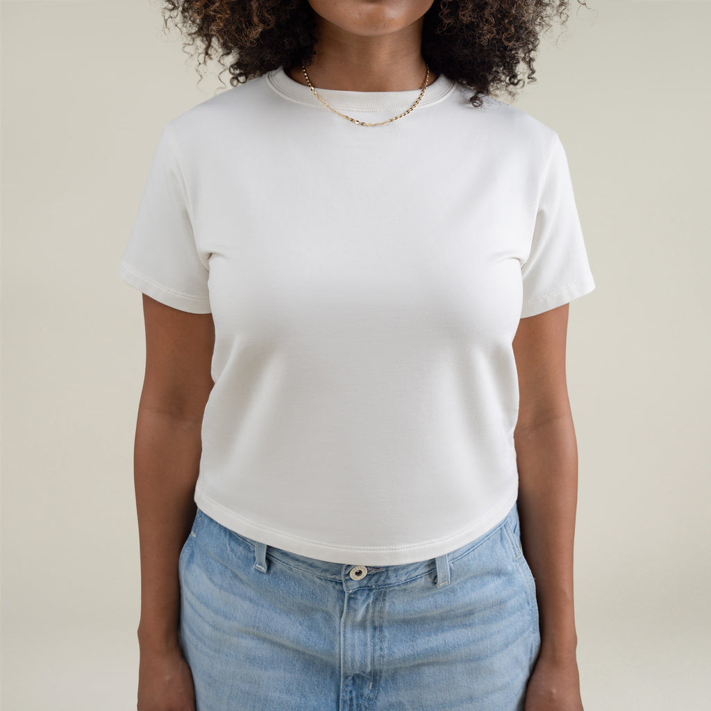 Tags:(Small) Custom t-shirt tee model Melissa in Bone
