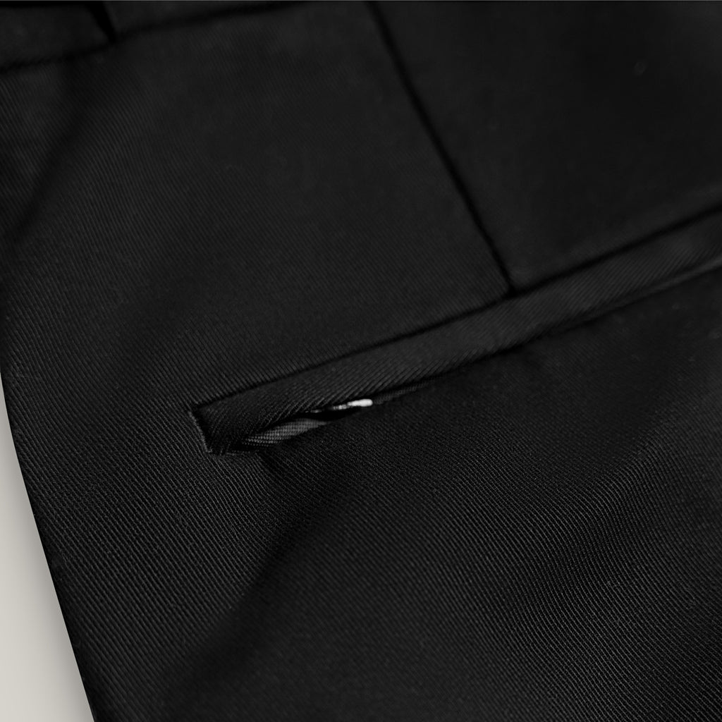 bespoke custom trousers pant chino performance technical model Tyler in Black