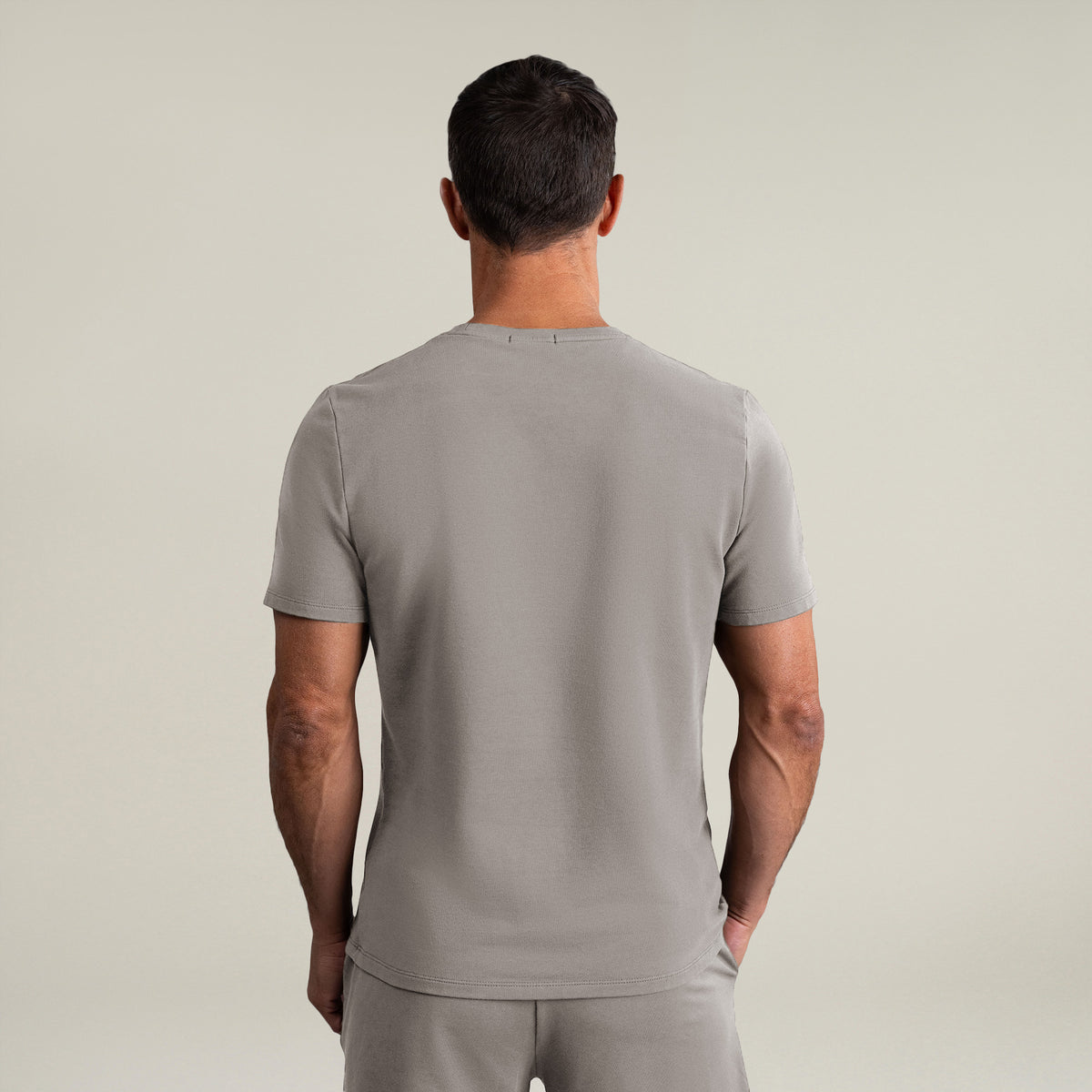 Tags:(6'0" - 180 lbs|Medium) custom t-shirt tee model Tyler in Frost Gray