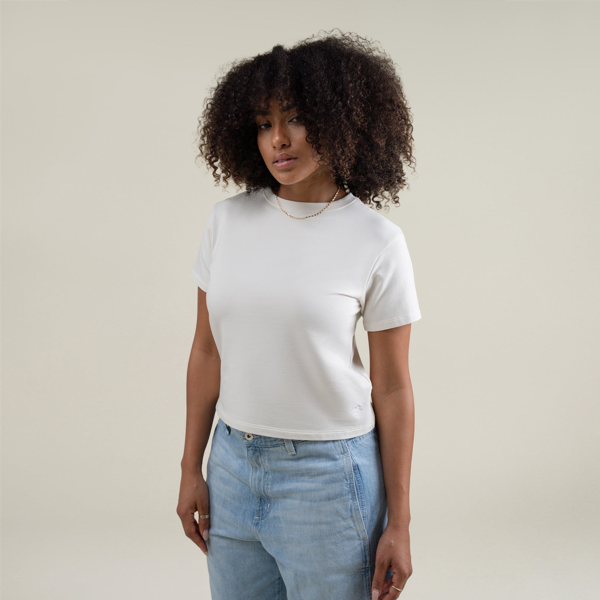 Tags:(Small) Custom t-shirt tee model Melissa in Bone