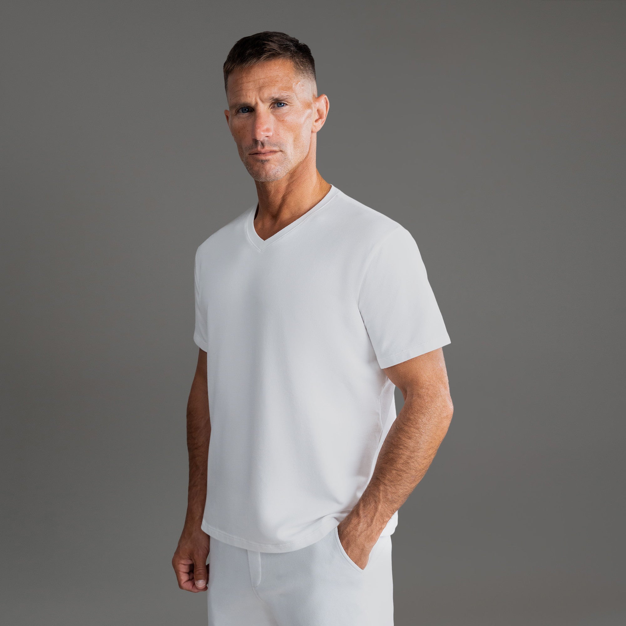 Tags:(6'0" - 180 lbs|Large) custom t-shirt tee model Tyler in White